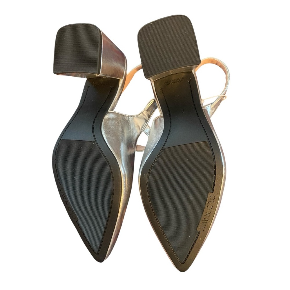 OLD NAVY Women's Slingback Maryjane Heels | size 7 | NWT | Silver. - Picture 4 of 5
